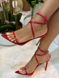 Laucia-45 Red Strappy Heels