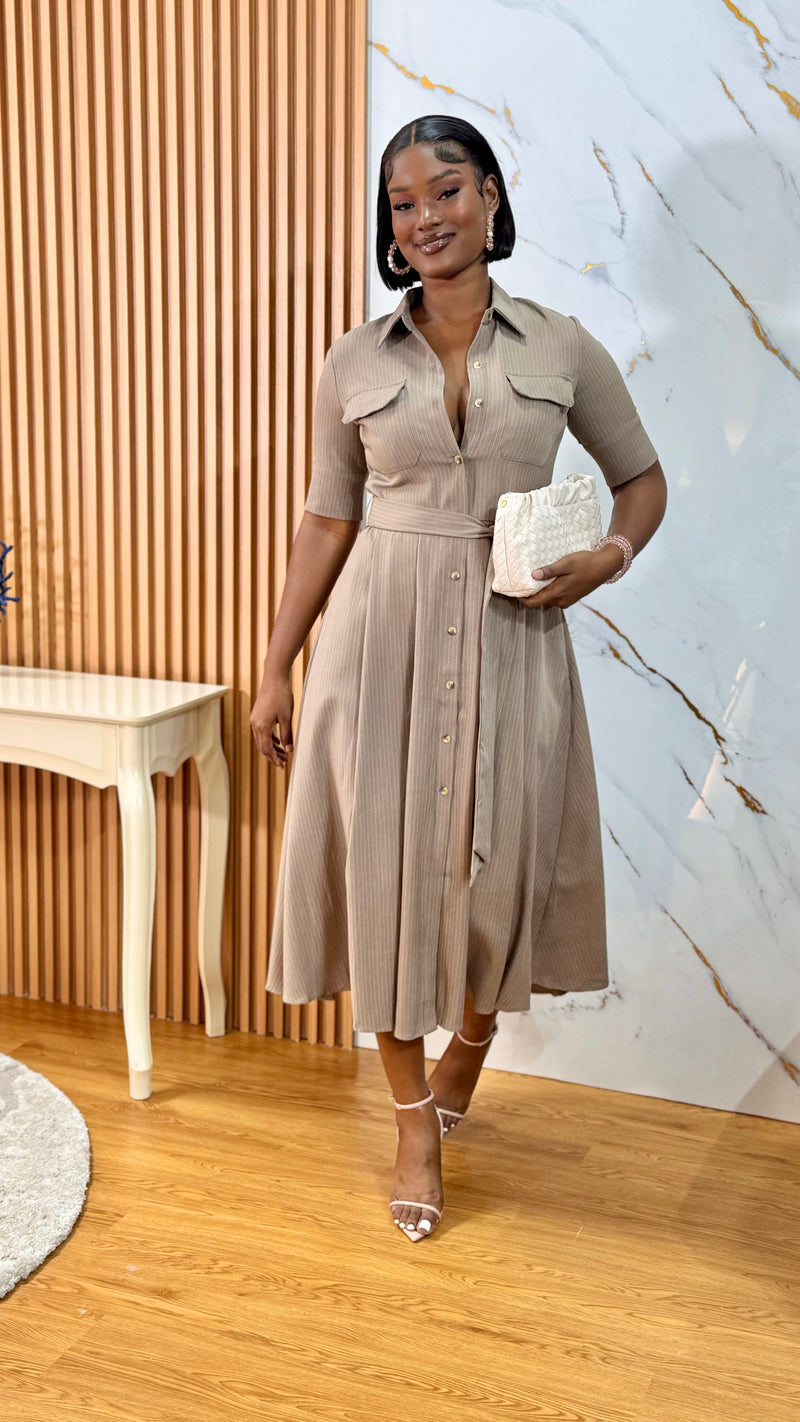 Calvary  Pinstripe Shirt Dress