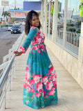 Dubai Floral Print Maxi Dress