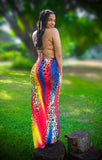 Colourful Leopard Slit Maxi