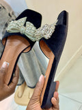 Ribbona Rhinestone Bow Sandal