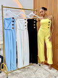 Undeniable Chic Gold Button Jumpsuit