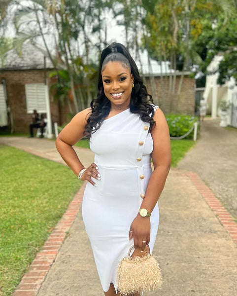 Formal Dress Plus Size White One Shoulder Dress White Lover