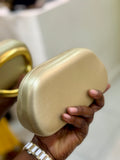 Leather Metal Handle Sleek Purse