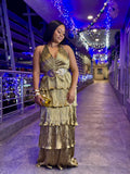 Luxe Amara Gold Layered Maxi Dress