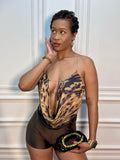 Next Girl Leopard Chain Cowl Neck Top
