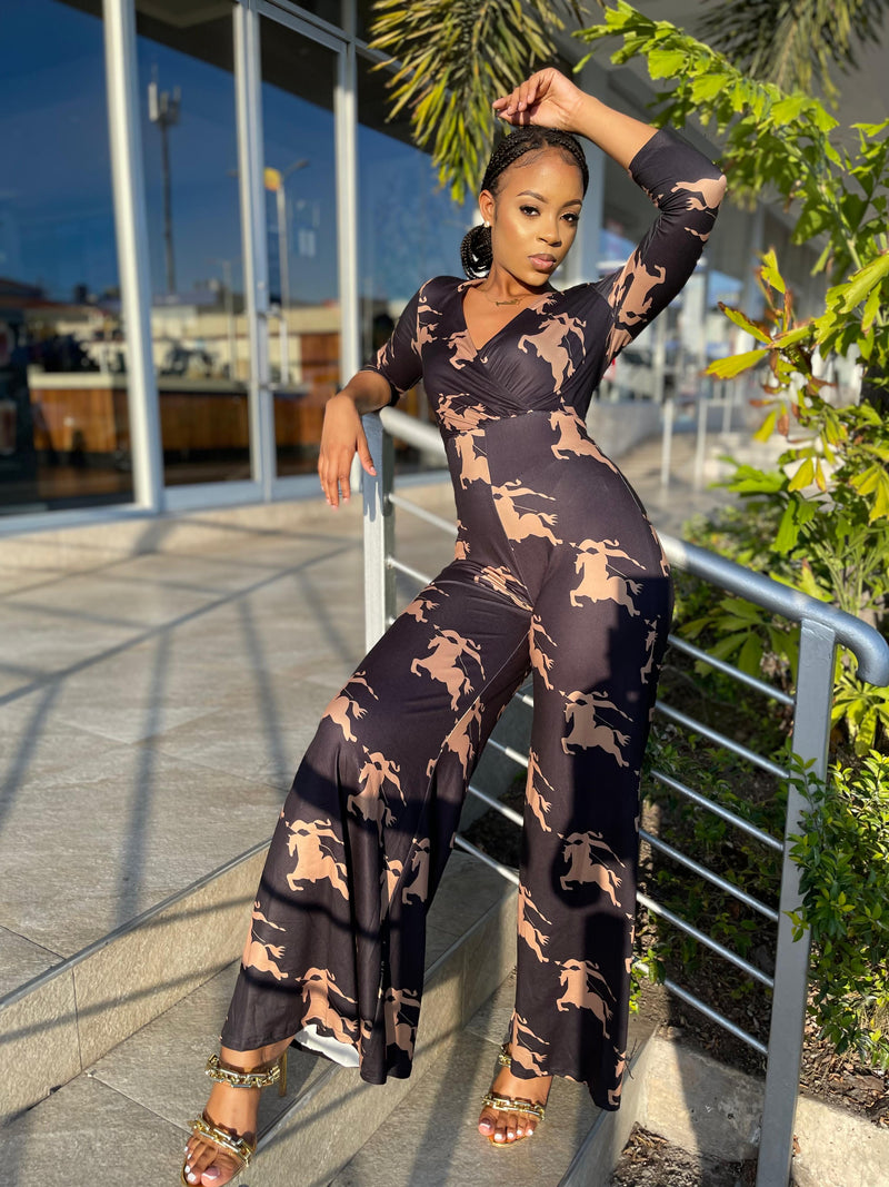 Gentle Touch Animal Print Jumpsuit