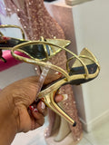 Laucia-38 Gold Strap Heels