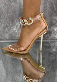 Envious Nude Chain Ankle Heels