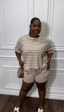 Cool-Abbi Striped Shorts Set