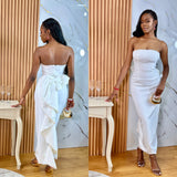 Millicent Pearl Bead Bow Maxi Dress