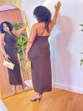 Carolyn Metallic Cowl Neck Dress